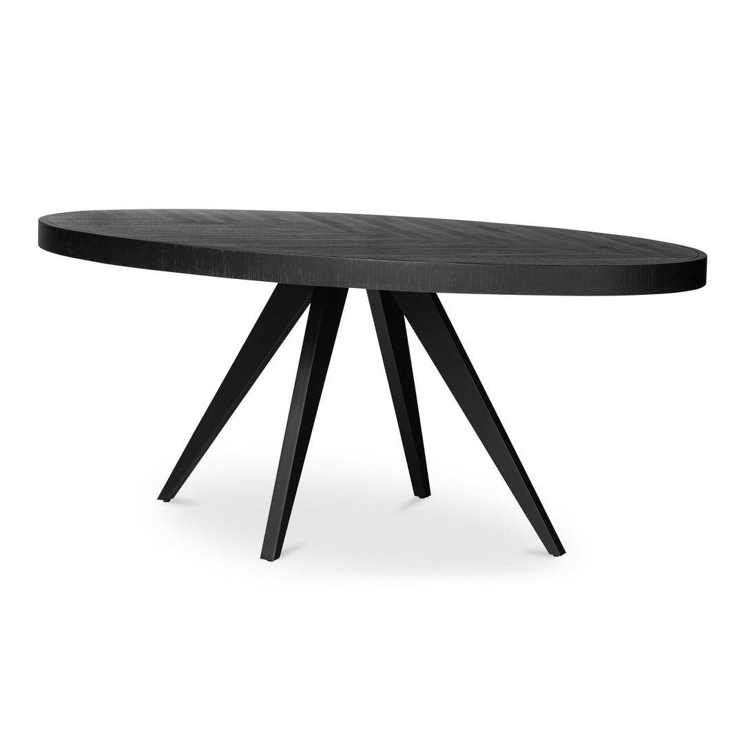 Parq Oval Dining Table Black - SwayLiving