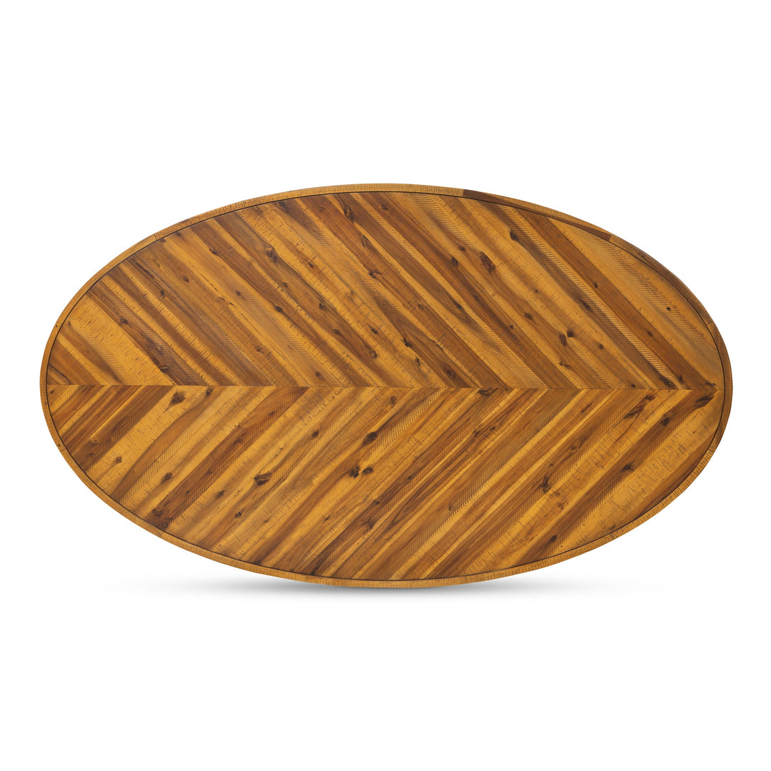 SwayLiving - Parq Oval Dining Table Amber - TL-1019-14 | SwayLiving