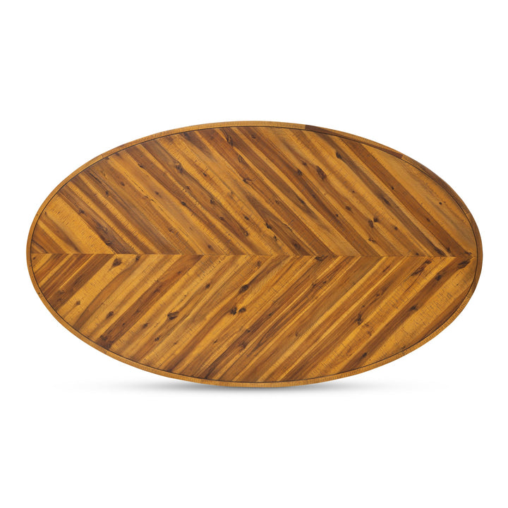 SwayLiving - Parq Oval Dining Table Amber - TL-1019-14 | SwayLiving