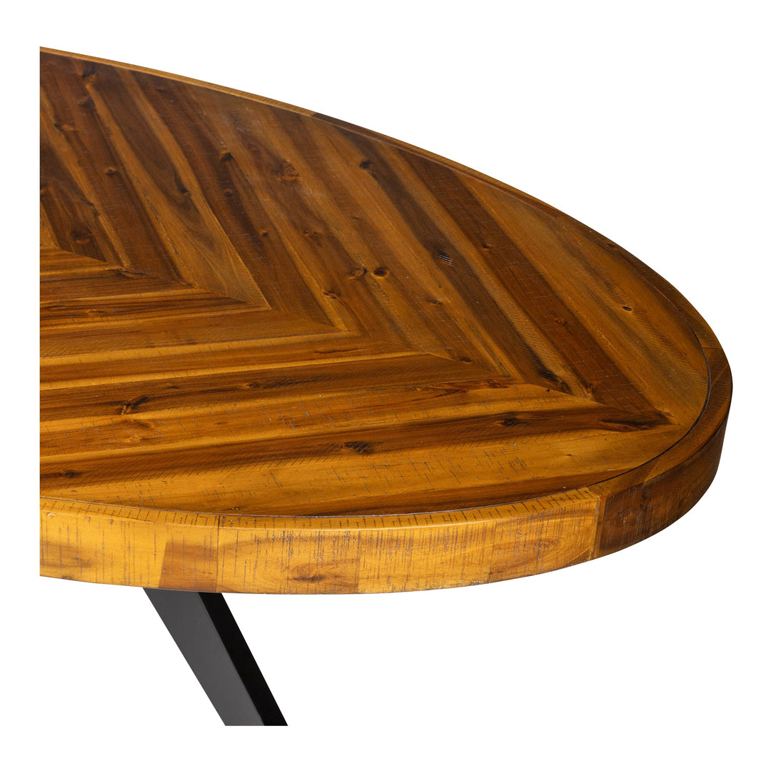 SwayLiving - Parq Oval Dining Table Amber - TL-1019-14 | SwayLiving