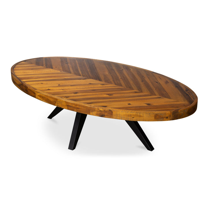 SwayLiving - Parq Oval Coffee Table Amber - TL-1020-14 | SwayLiving