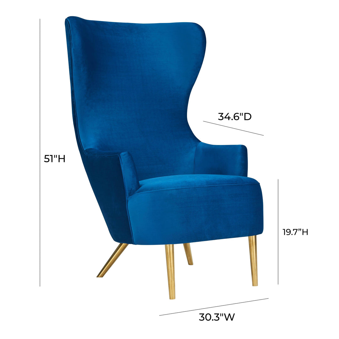 SwayLiving Julia Navy Wingback Chair ACCENT + LOUNGE CHAIRS