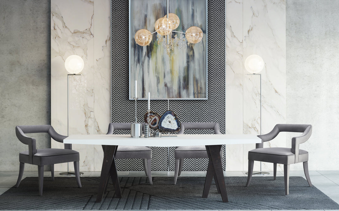 SwayLiving Tiffany Grey Velvet Chair DINING CHAIRS