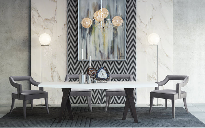 SwayLiving Tiffany Grey Velvet Chair DINING CHAIRS