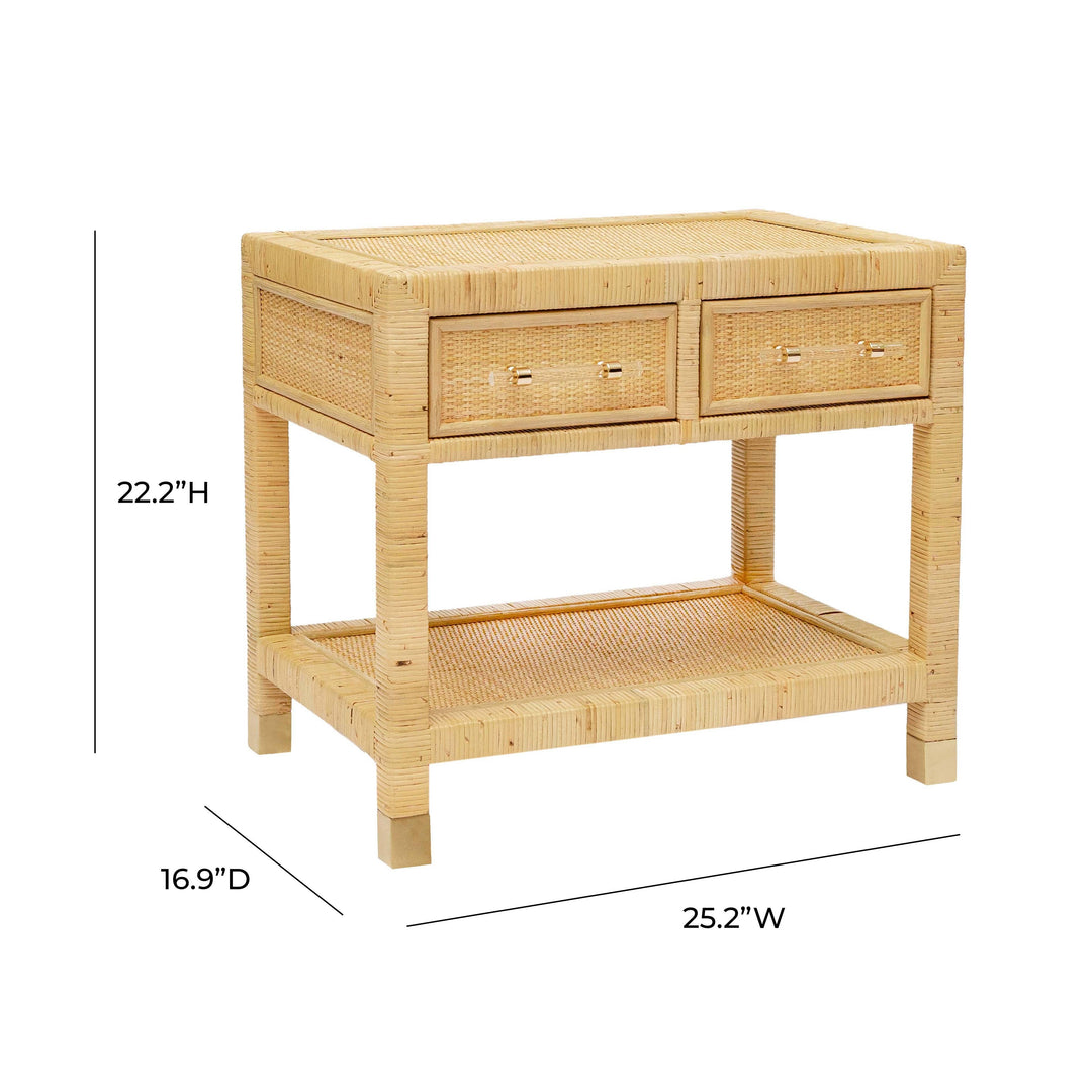 SwayLiving Amara Natural Rattan Nightstand NIGHTSTANDS