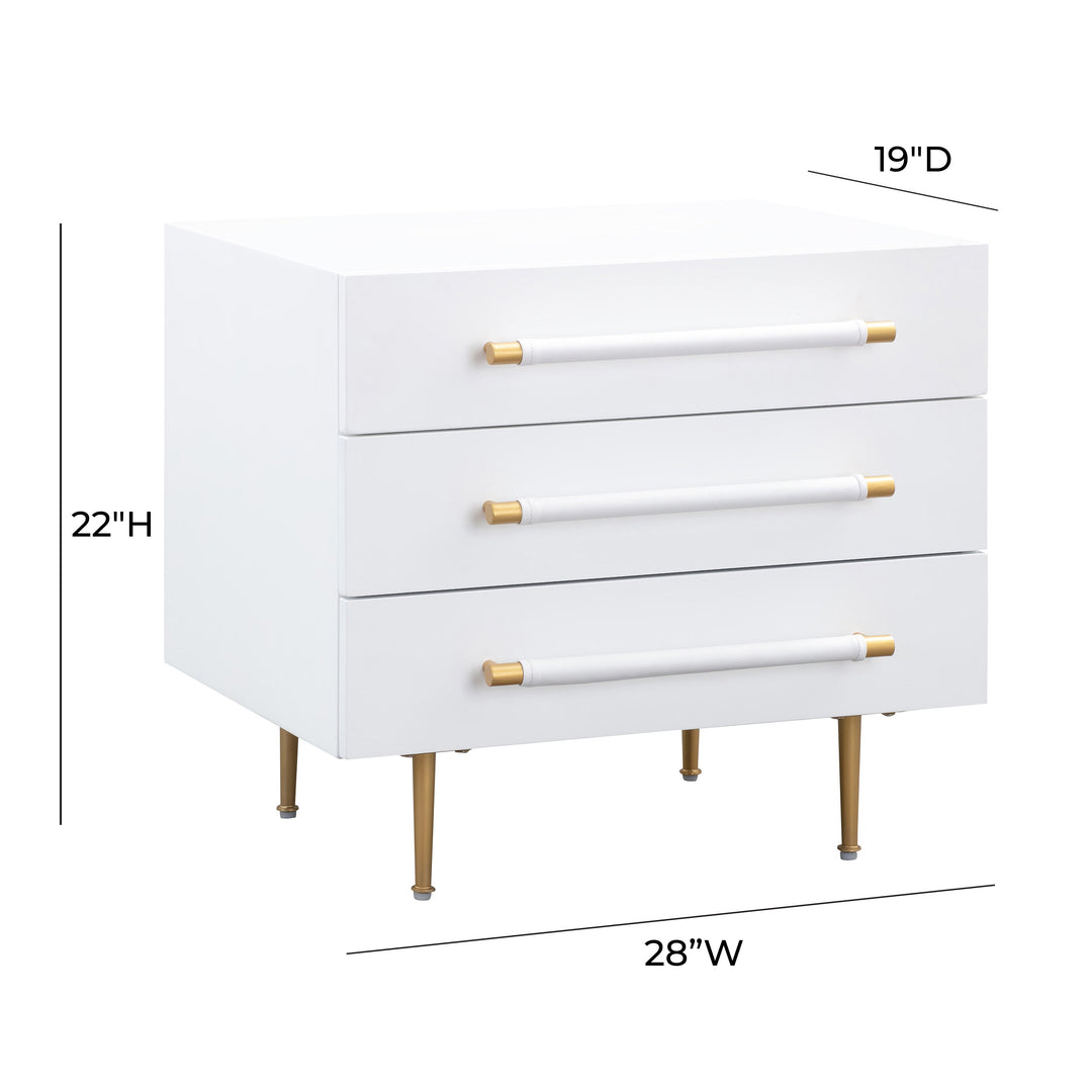 SwayLiving Trident White Nightstand NIGHTSTANDS