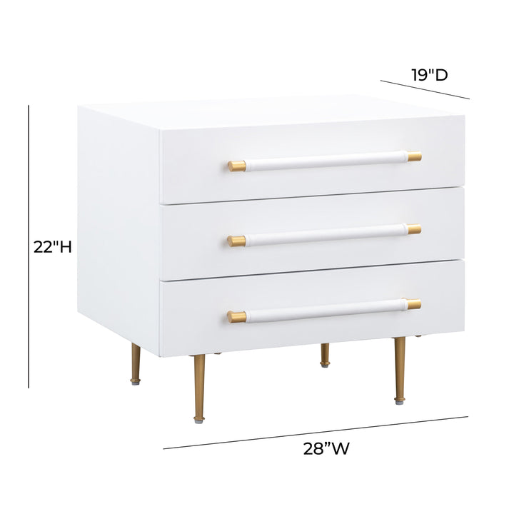 SwayLiving Trident White Nightstand NIGHTSTANDS