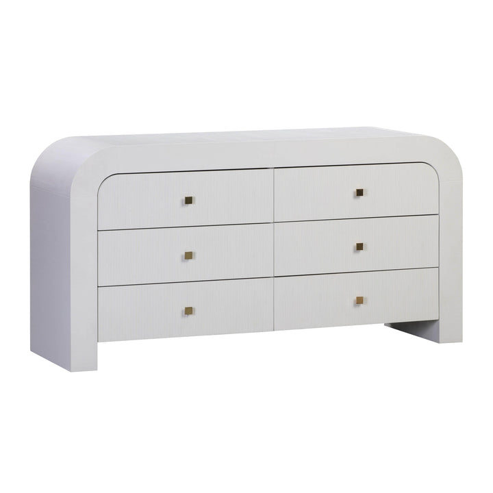 SwayLiving Hump 6 Drawer White Dresser DRESSERS