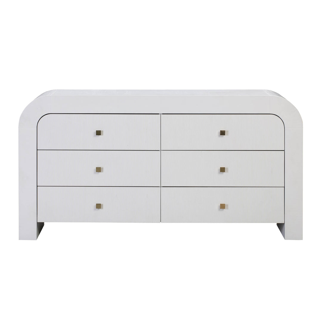 SwayLiving Hump 6 Drawer White Dresser DRESSERS