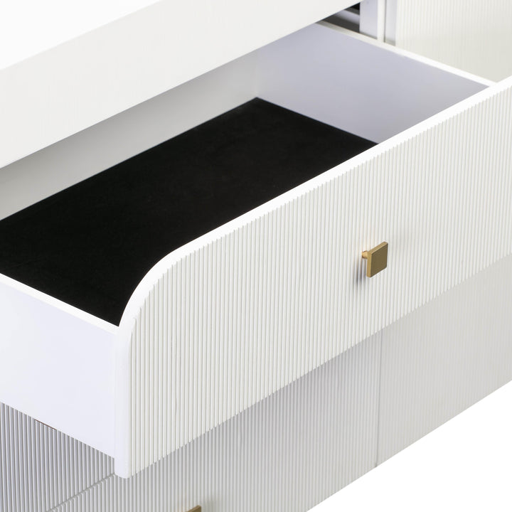 SwayLiving Hump 6 Drawer White Dresser DRESSERS