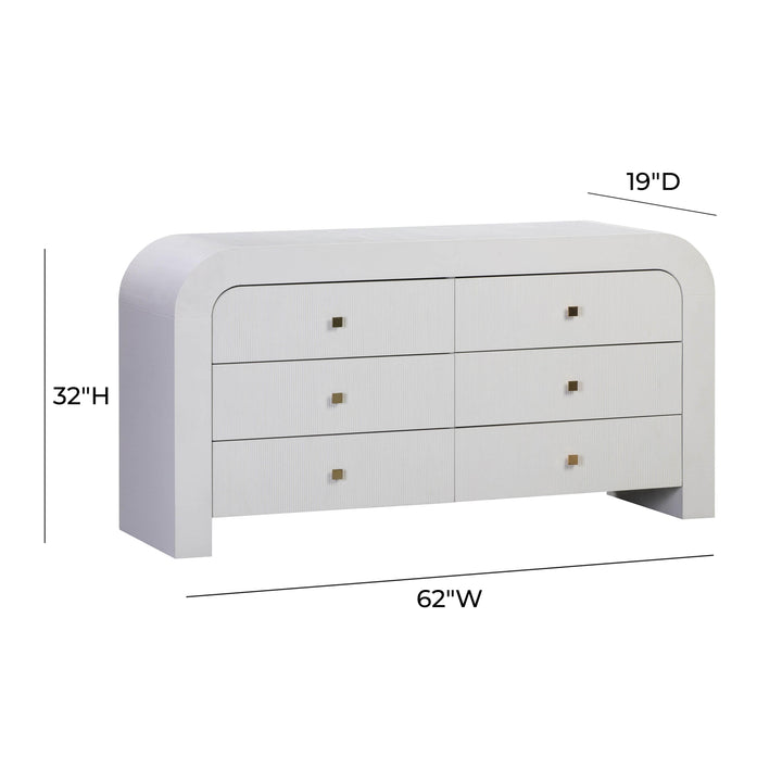 SwayLiving Hump 6 Drawer White Dresser DRESSERS