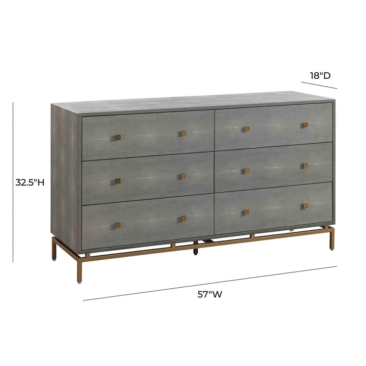 SwayLiving Pesce Shagreen 6 Drawer Dresser DRESSERS
