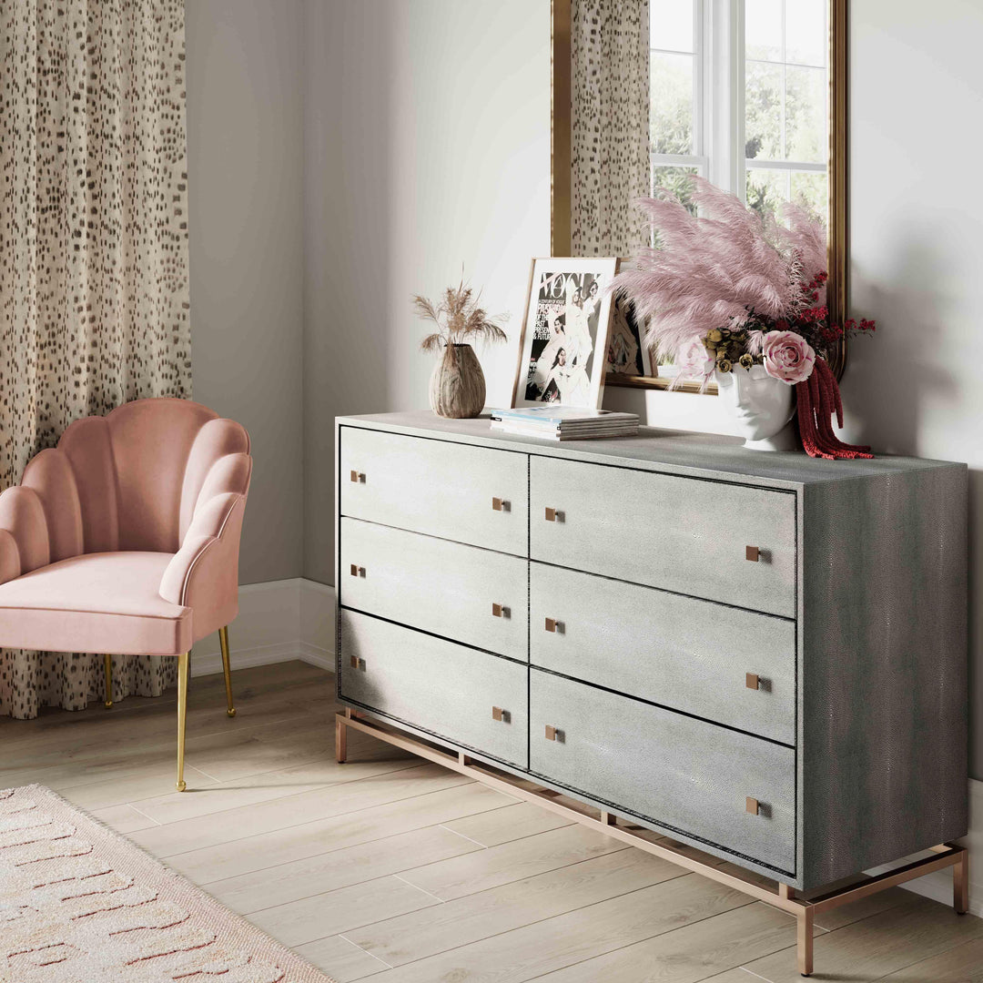 SwayLiving Pesce Shagreen 6 Drawer Dresser DRESSERS