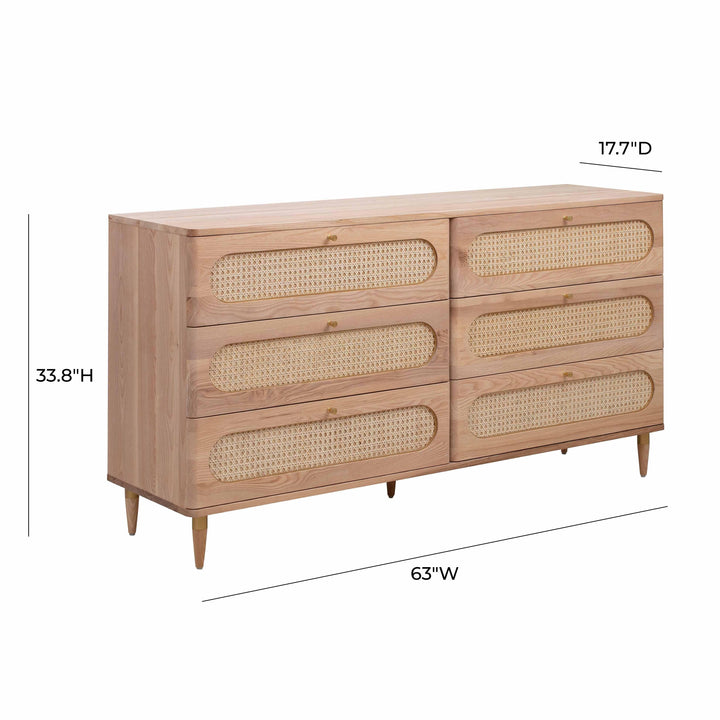 SwayLiving Carmen Cane 6 Drawer Dresser DRESSERS
