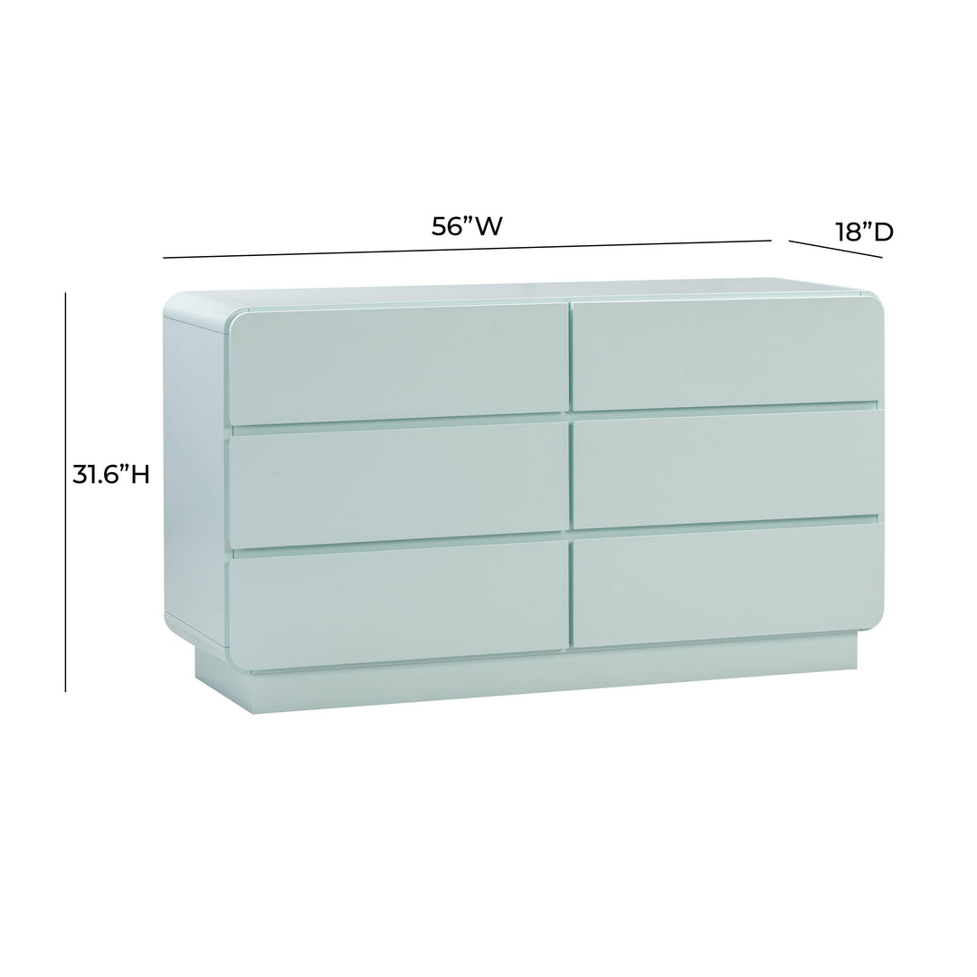 SwayLiving Sagura Blue 6-Drawer Dresser DRESSERS