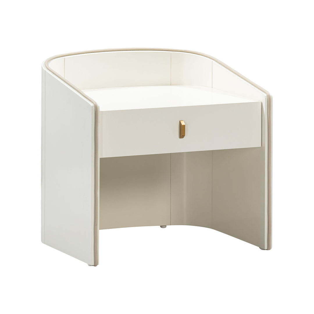 SwayLiving Collins Cream Lacquer Nightstand NIGHTSTANDS