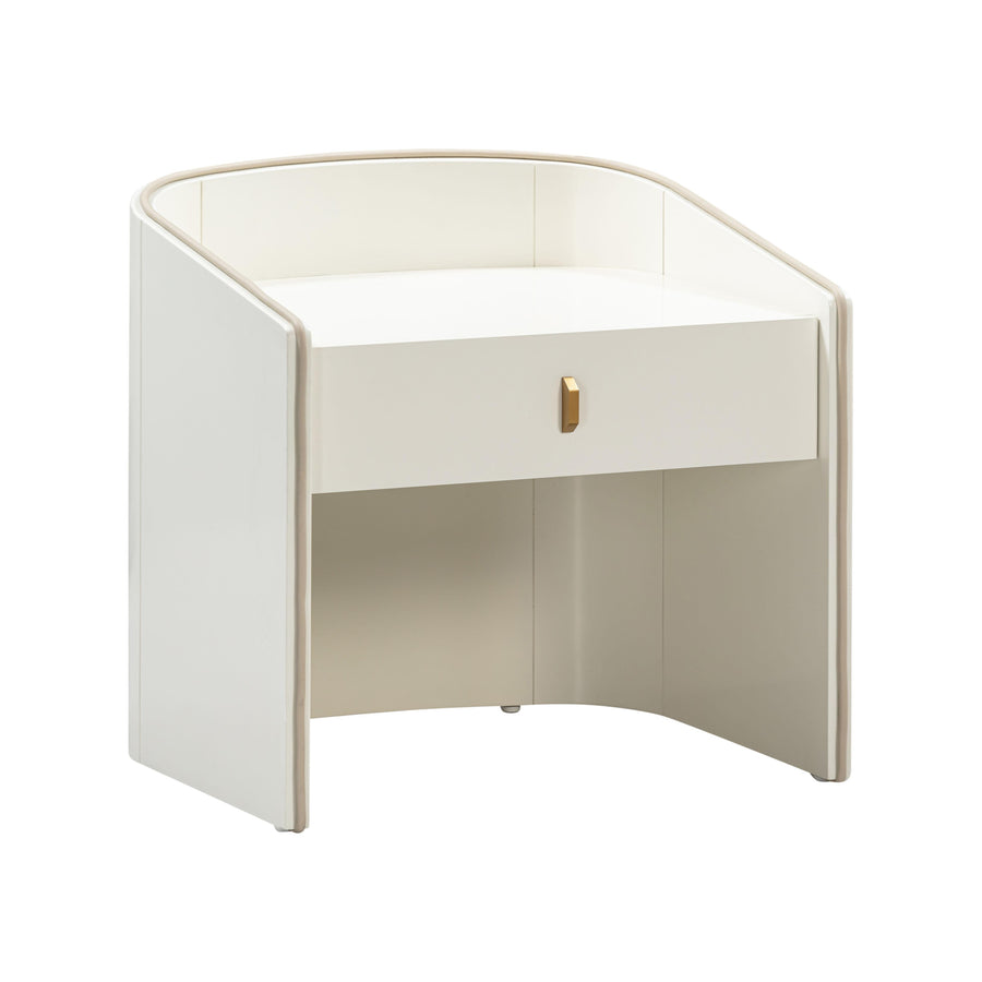 SwayLiving Collins Cream Lacquer Nightstand NIGHTSTANDS