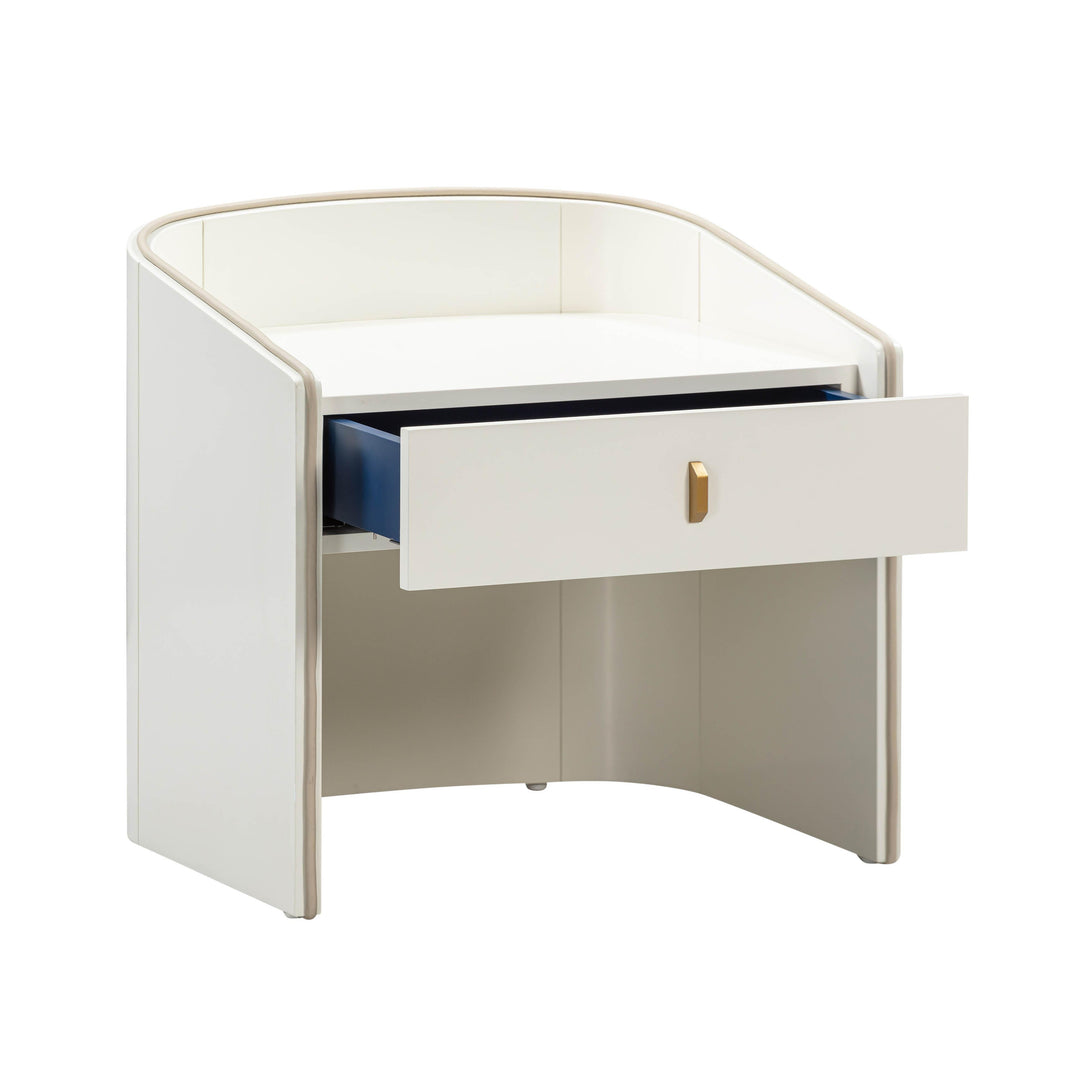 SwayLiving Collins Cream Lacquer Nightstand NIGHTSTANDS