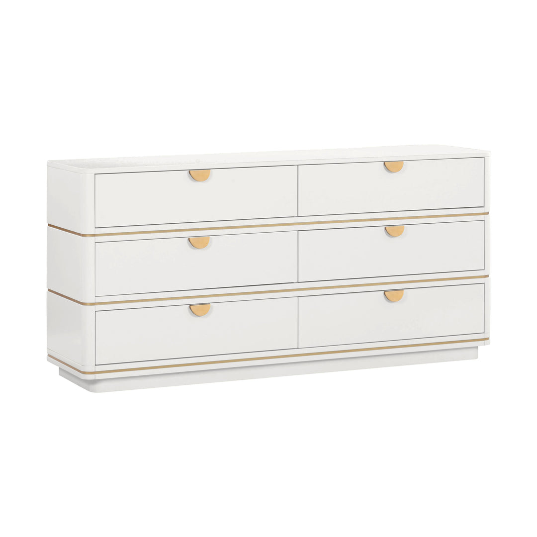 SwayLiving Julieta Cream 6 Drawer Dresser DRESSERS