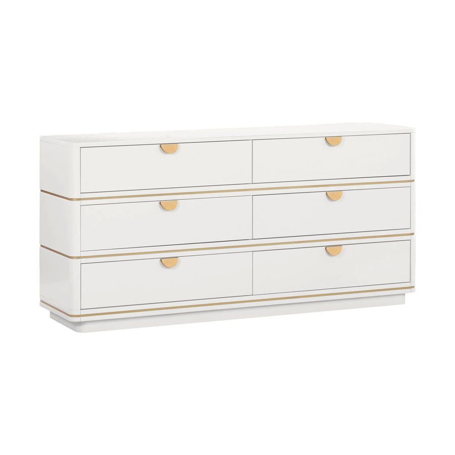 SwayLiving Julieta Cream 6 Drawer Dresser DRESSERS