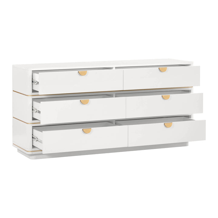 SwayLiving Julieta Cream 6 Drawer Dresser DRESSERS
