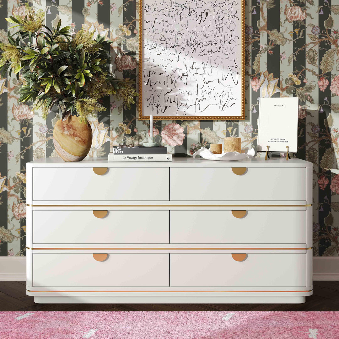 SwayLiving Julieta Cream 6 Drawer Dresser DRESSERS