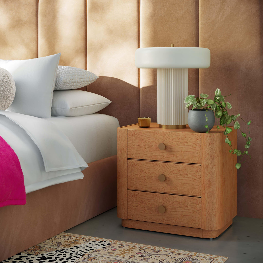 SwayLiving Abigail Natural Birdseye Maple Nightstand NIGHTSTANDS