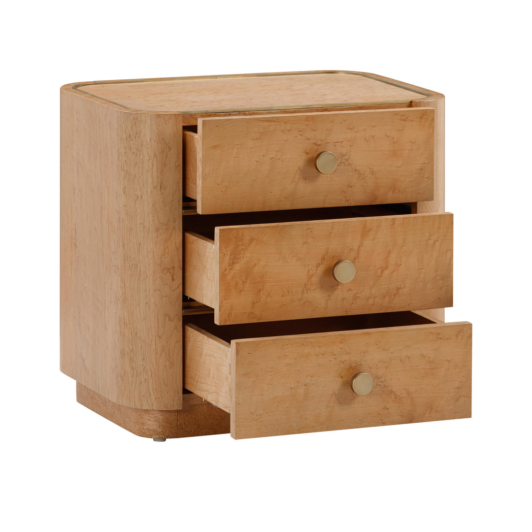 SwayLiving Abigail Natural Birdseye Maple Nightstand NIGHTSTANDS