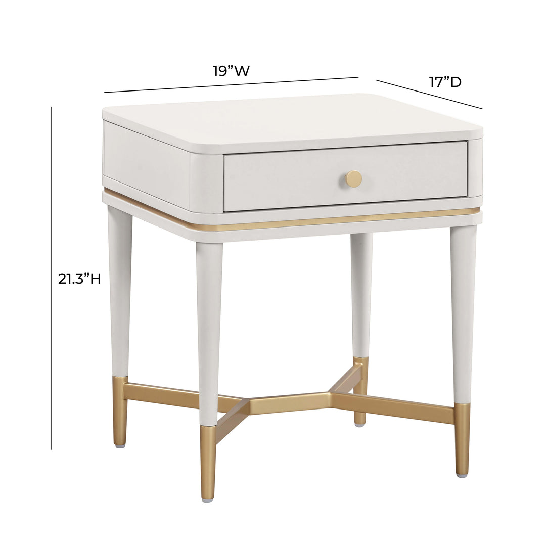 SwayLiving Julieta Cream Nightstand NIGHTSTANDS