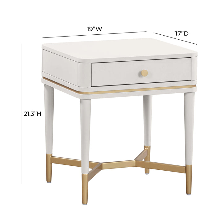 SwayLiving Julieta Cream Nightstand NIGHTSTANDS