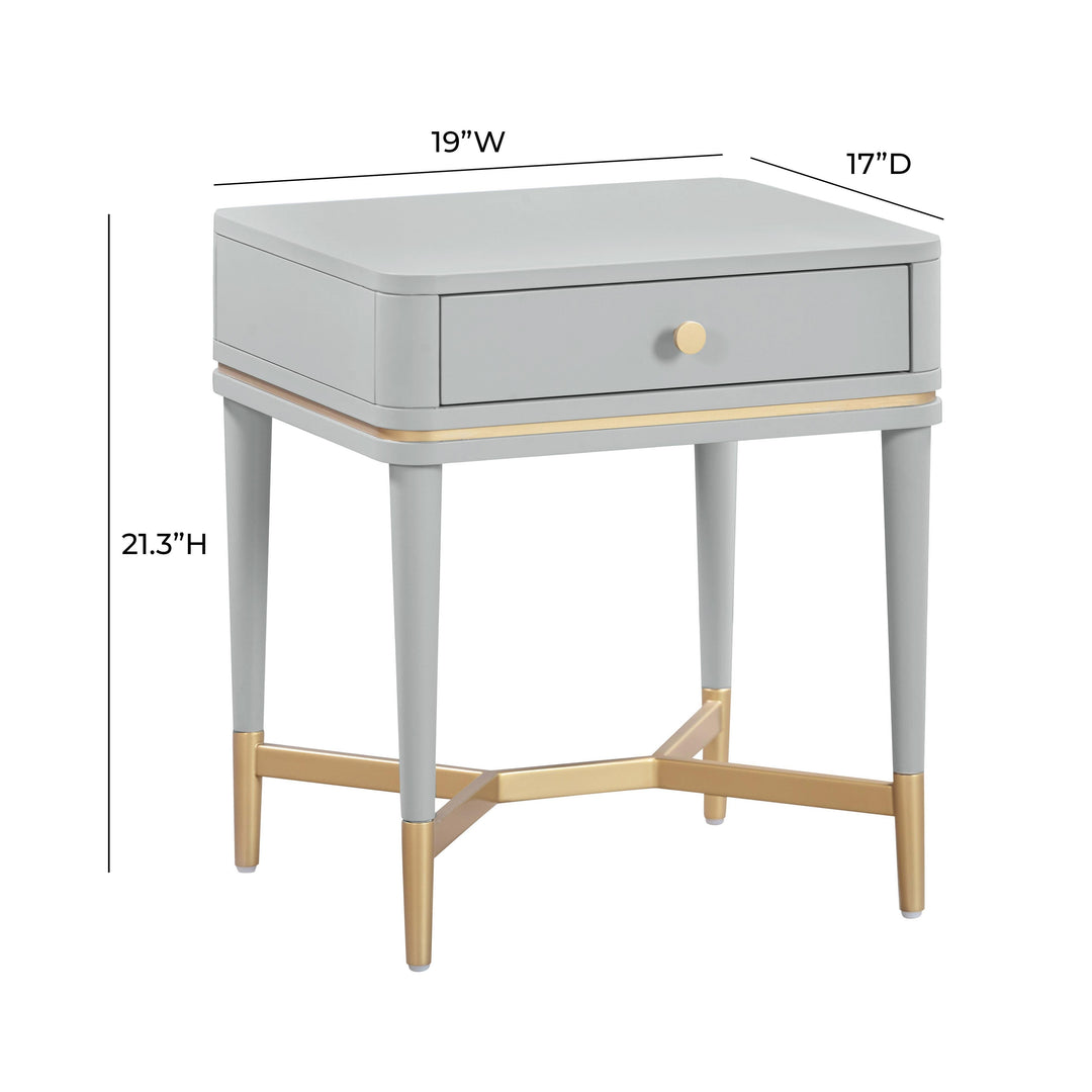 SwayLiving Julieta Grey Nightstand NIGHTSTANDS