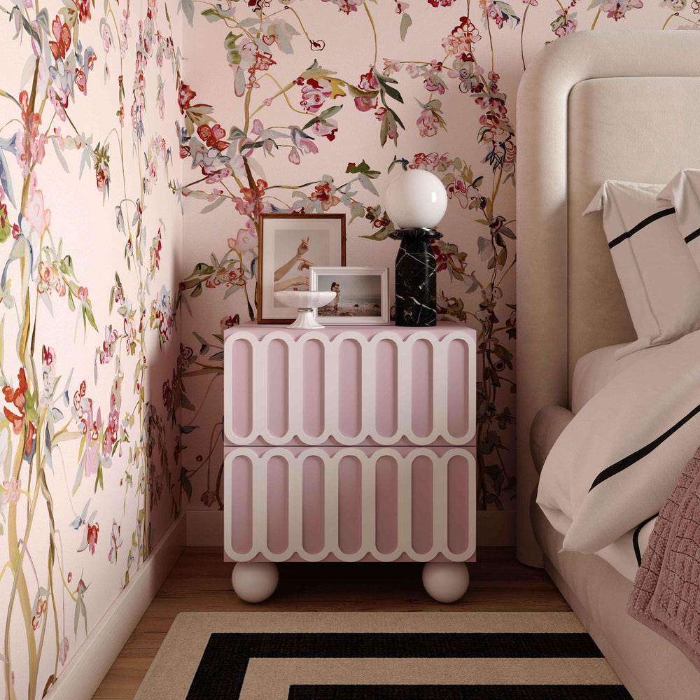 SwayLiving Tori Motif Mauve Nightstand NIGHTSTANDS