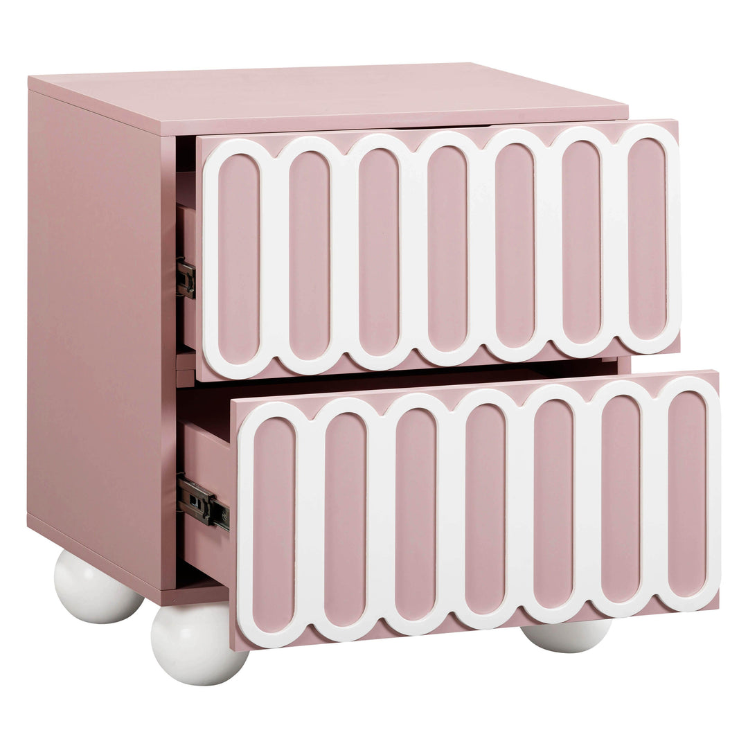 SwayLiving Tori Motif Mauve Nightstand NIGHTSTANDS