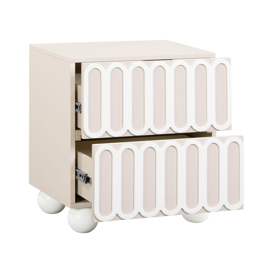 SwayLiving Tori Motif Taupe Nightstand NIGHTSTANDS
