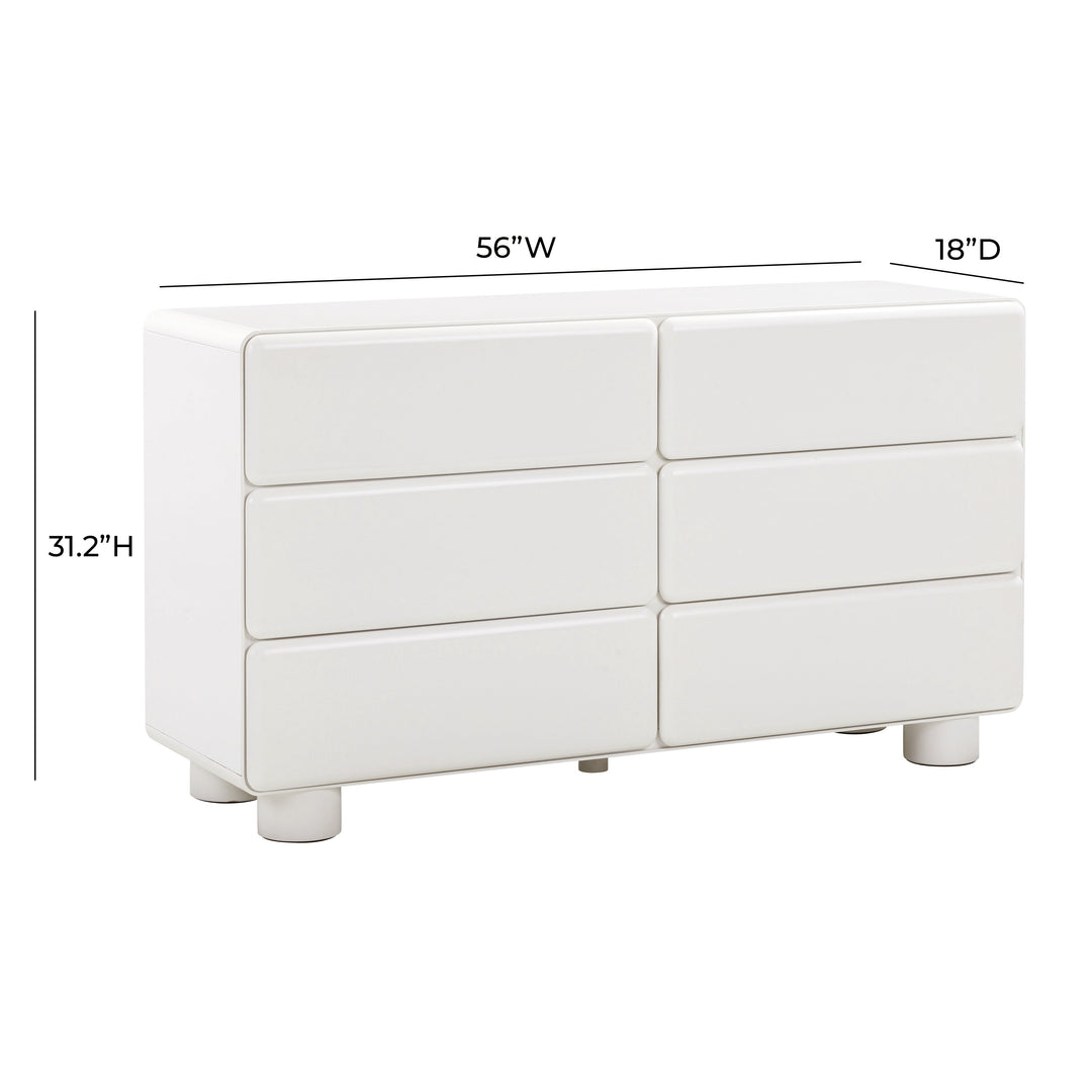 SwayLiving Tammy White 6-Drawer Dresser DRESSERS