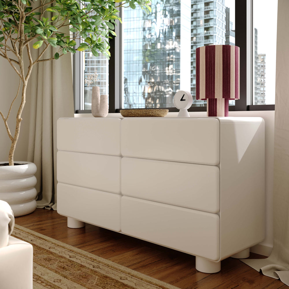 SwayLiving Tammy White 6-Drawer Dresser DRESSERS