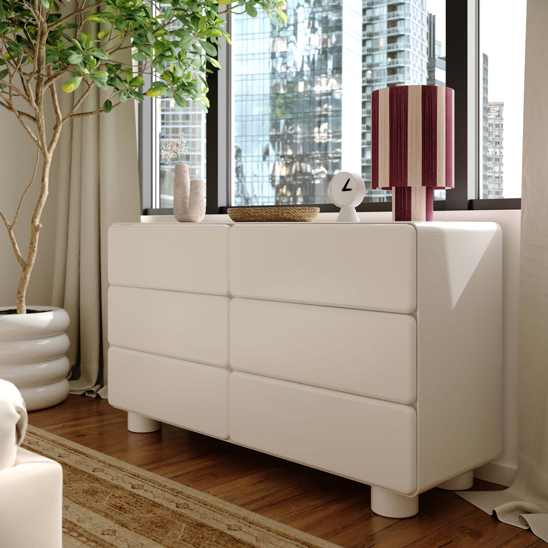 SwayLiving Tammy White 6-Drawer Dresser DRESSERS