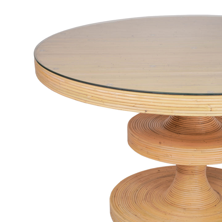 SwayLiving Apollonia Natural Rattan Round Dining Table DINING TABLES
