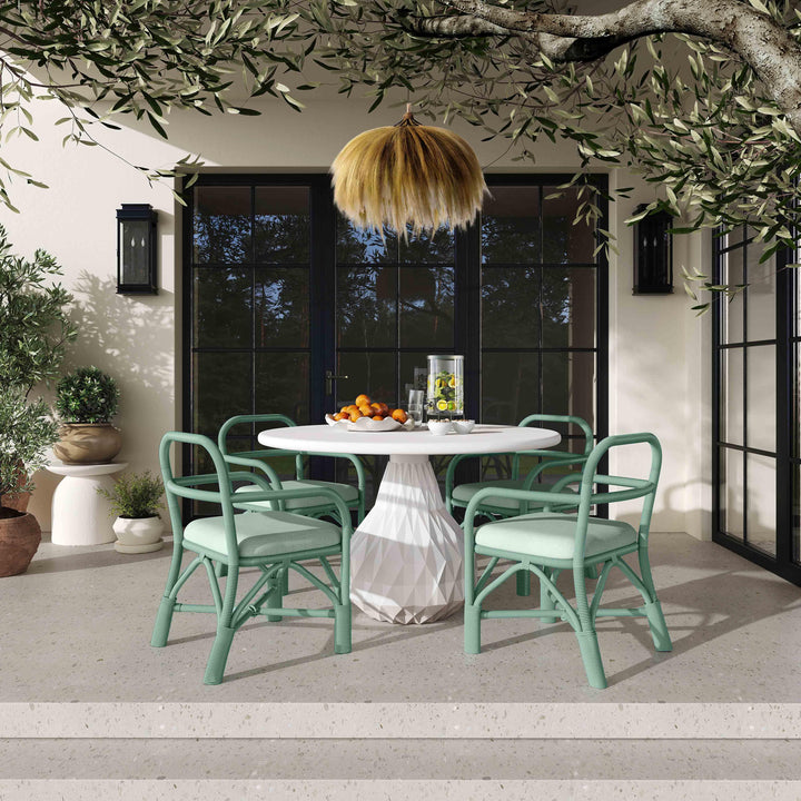 SwayLiving Ginny Green Rattan Dining Chair - Set of 2 DINING CHAIRS