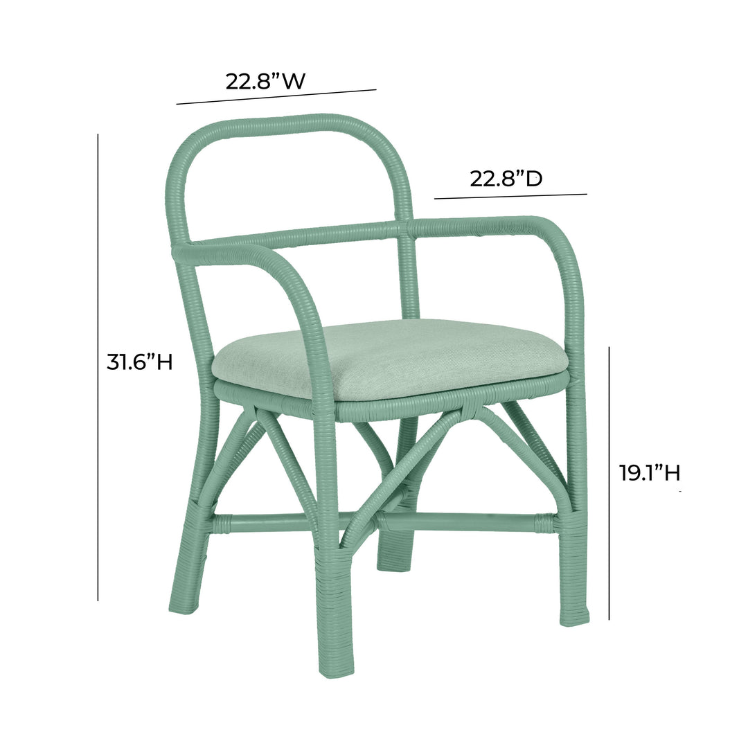 SwayLiving Ginny Green Rattan Dining Chair - Set of 2 DINING CHAIRS
