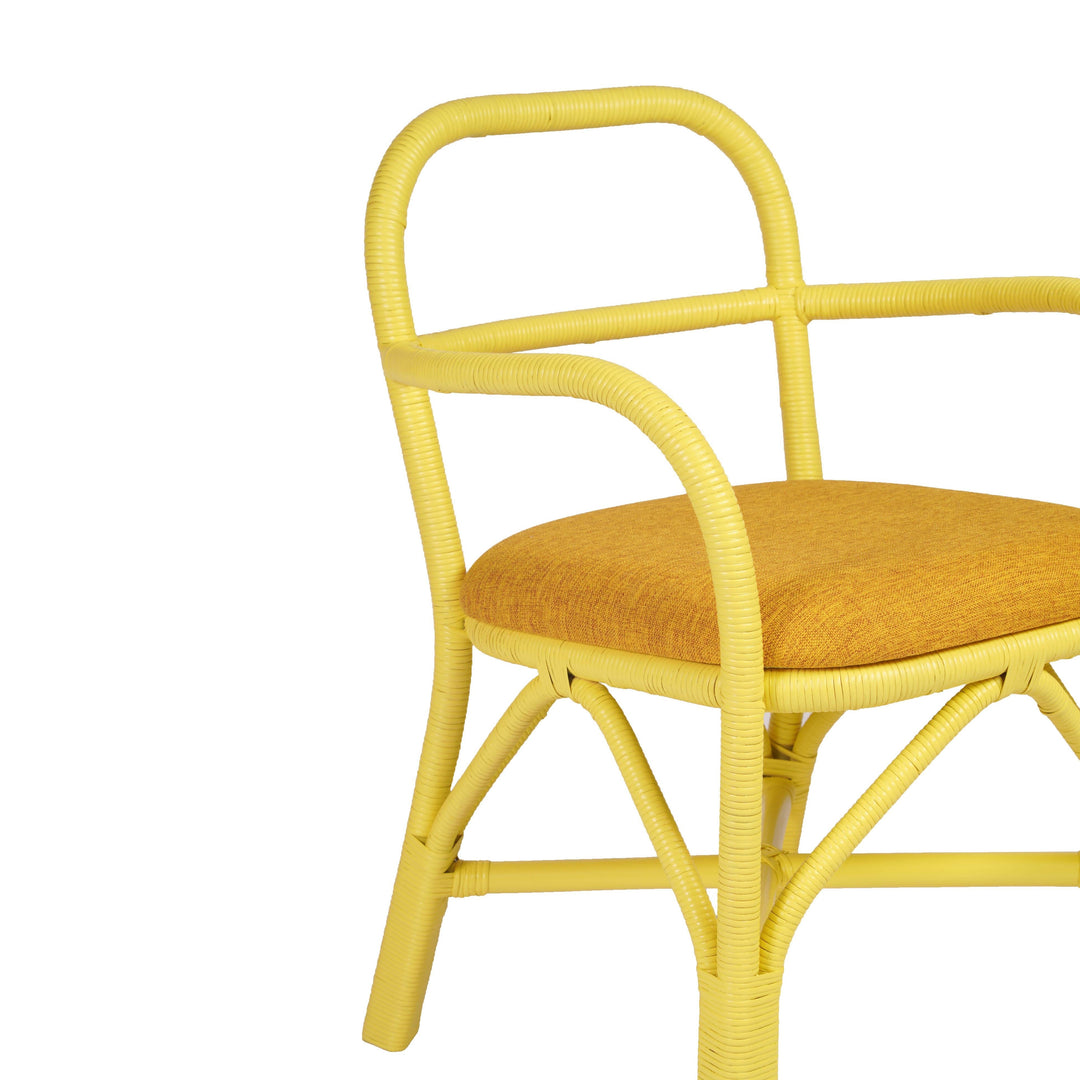 SwayLiving Ginny Yellow Rattan Dining Chair - Set of 2 DINING CHAIRS