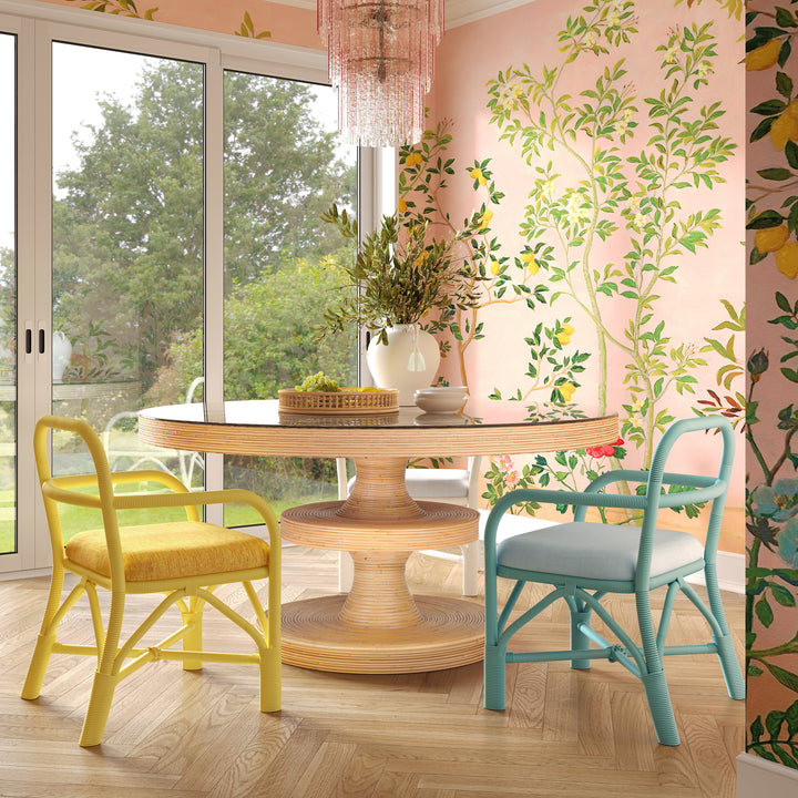 SwayLiving Ginny Yellow Rattan Dining Chair - Set of 2 DINING CHAIRS