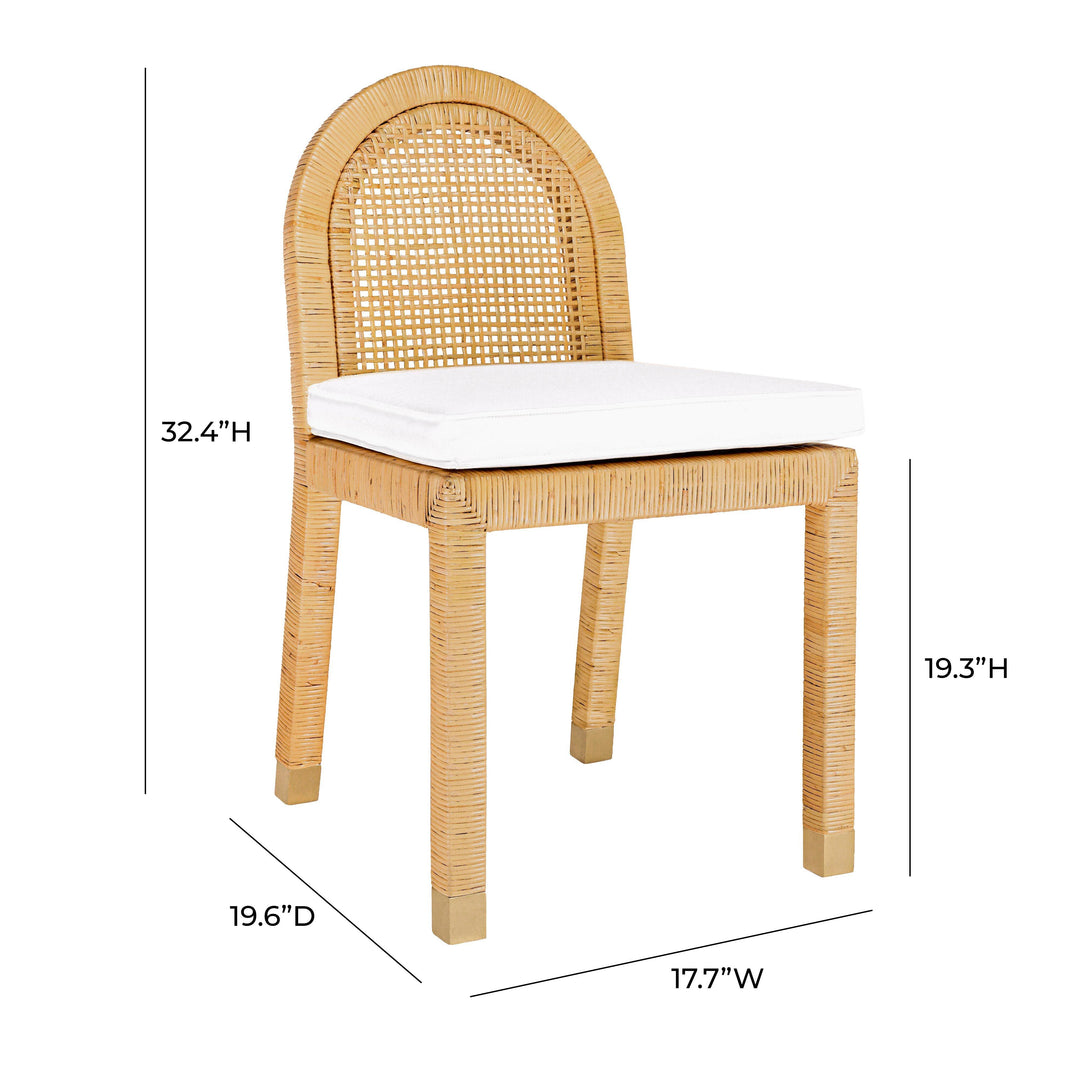 SwayLiving Amara Natural Rattan Arched Back Dining Chair - Set of 2 DINING CHAIRS