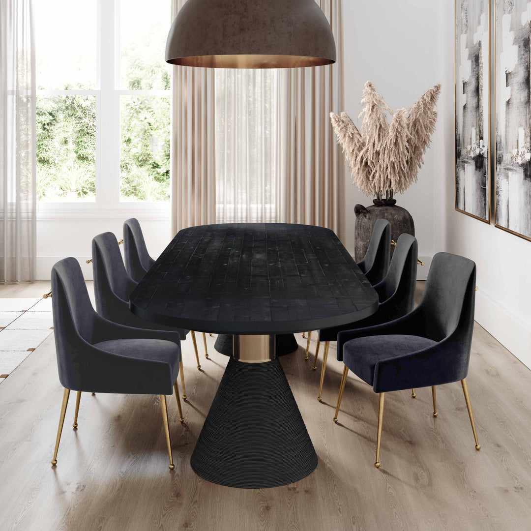 SwayLiving Beatrix Grey Velvet Side Chair DINING CHAIRS