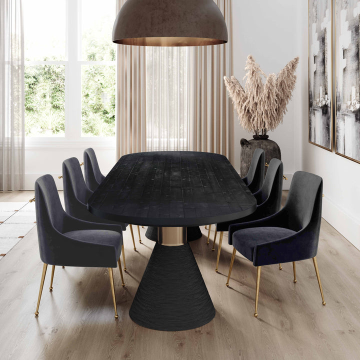 SwayLiving Beatrix Grey Velvet Side Chair DINING CHAIRS