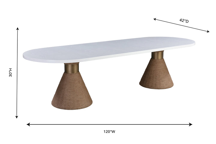 SwayLiving Rishi Natural Rope Oval Table DINING TABLES