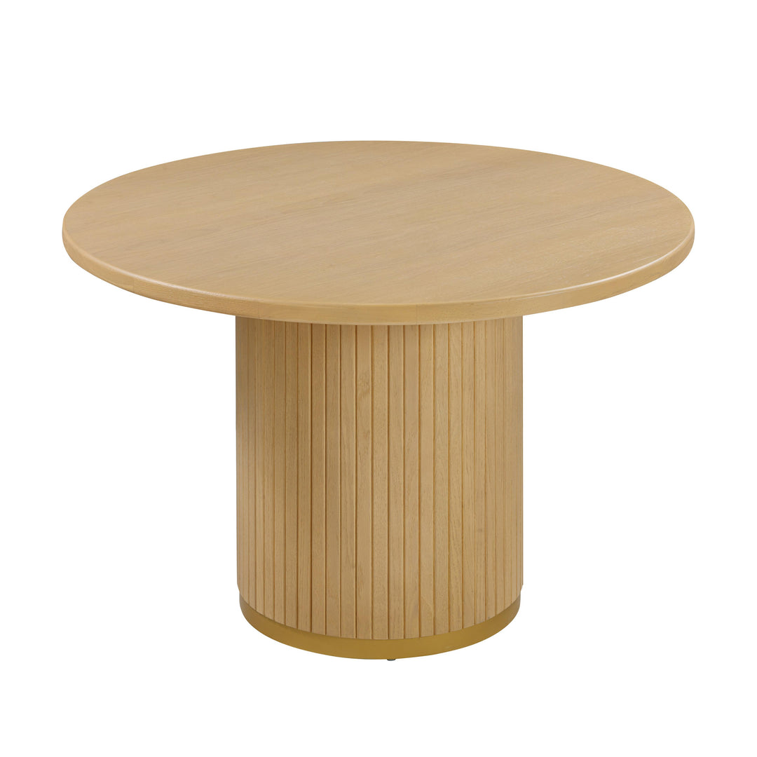 SwayLiving Chelsea Natural Oak Wood Round Dining Table DINING TABLES