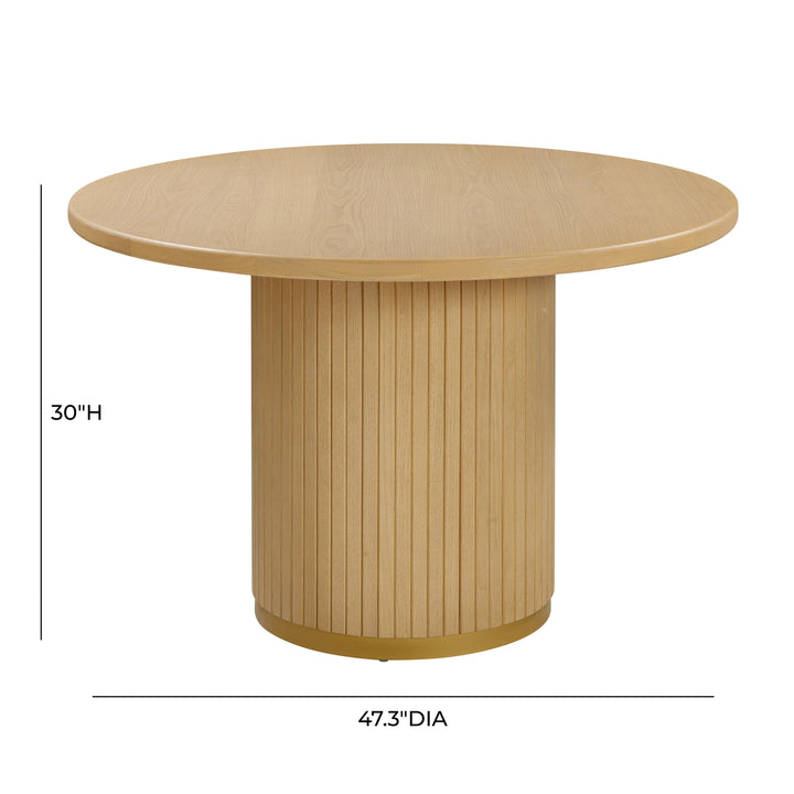 SwayLiving Chelsea Natural Oak Wood Round Dining Table DINING TABLES