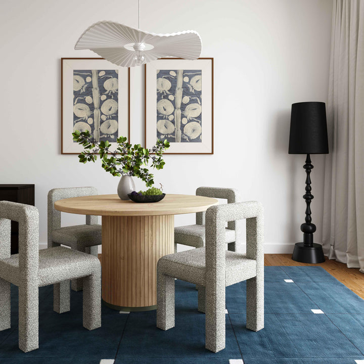 SwayLiving Chelsea Natural Oak Wood Round Dining Table DINING TABLES