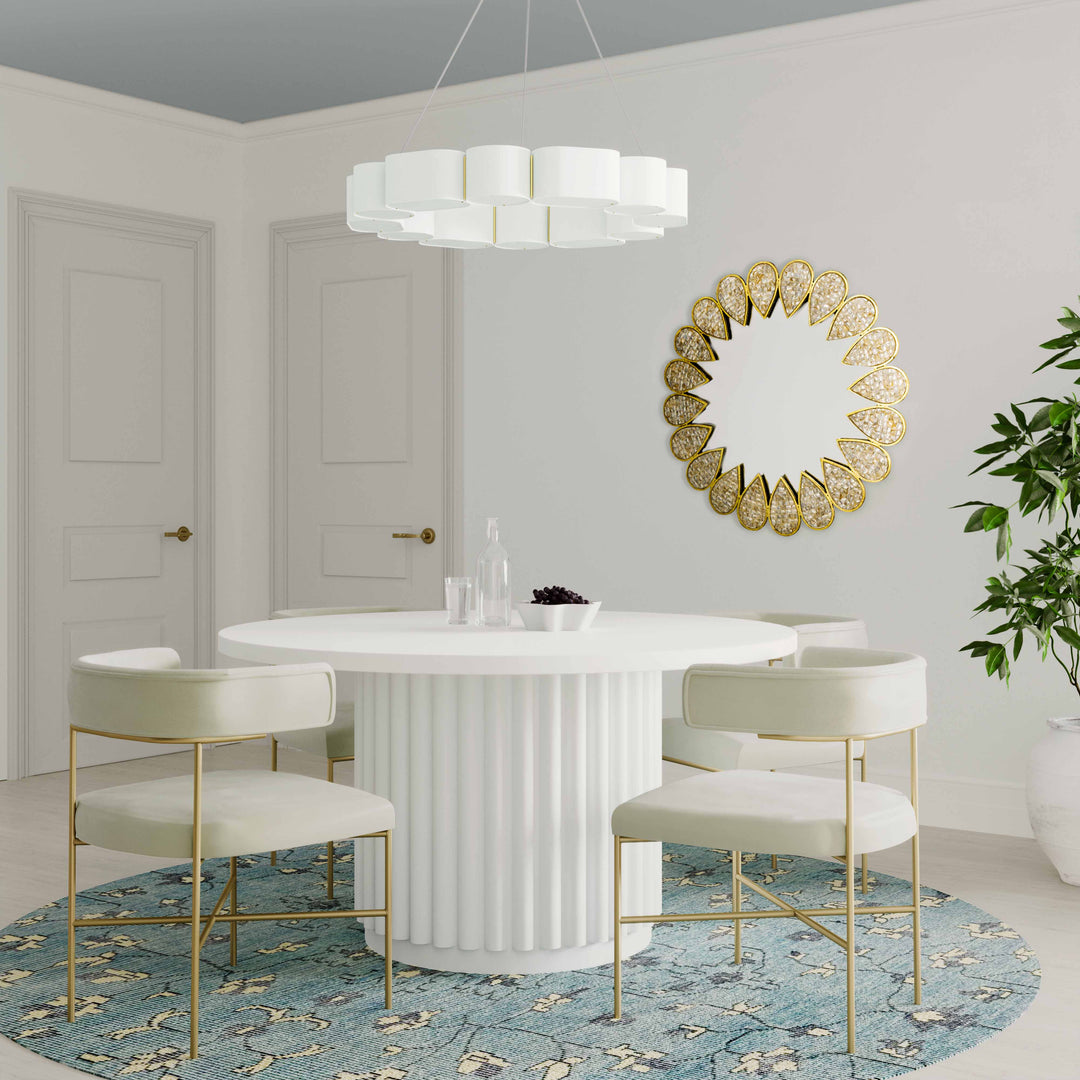 SwayLiving Kali 55 Inch White Round Dining Table DINING TABLES